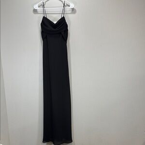 Betsy & Adam vintage Y2K‎ Black Spaghetti Strap Maxi Dress prom